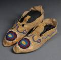 Pair of Eastern Plains Beaded Hide Moccasins