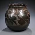 Large Mexican Blackonblack Pottery Jar