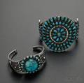 Two Southwest Silver and Turquoise Bracelets