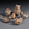 Six Southwest Painted Pottery Birds