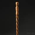 Chippewa Carved Wood Walking Stick