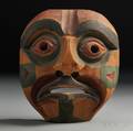 Bella Coola Carved and Painted Wood Mask