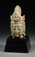 Carved Stone Head of Guanyin