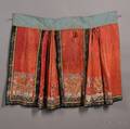 Red Silk Apron Skirt Fragment