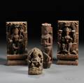 Four Carved Wood Deities