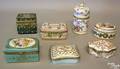 Six porcelain dresser boxes