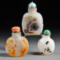 Three Hardstone Snuff Bottles