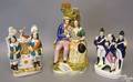 Three Staffordshire figures