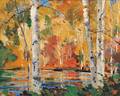Jonas Lie NorwegianAmerican 18801940 Birches in Autumn