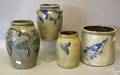 Four stoneware crocks
