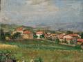 mileVictorAugustin Delobre French 18731956 Village Landscape Chabannes France