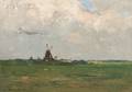 Charles Herbert Woodbury American 18641940 Landscape with Distant Windmills