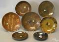 Seven redware plates