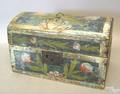 Painted pine dome lid box