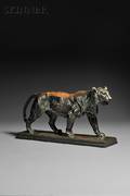 AntoineLouis Barye French 17951875 Tigre qui marche sur plinthe Walking Tiger On a Plinth