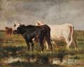 Emile van Marcke de Lummen French 18271890 Cows in a Landscape