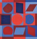 Victor Vasarely FrenchHungarian 19081997 Untitled Red and Blue