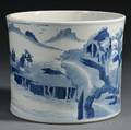 Blue and White Brush Pot