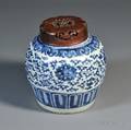 Blue and White Covered Jar