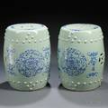 Pair of Celadonglazed Garden Seats