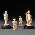Four Ivory Okimono Figures