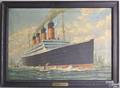 Cunard Line Aquitania chromolithograph