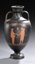 Wedgwood Encaustic Decorated Black Basalt Vase