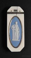 Wedgwoodinset Silvermounted Ivory Patch Box