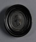 Wedgwood  Bentley Black Basalt Portrait Medallion of Benjamin Franklin