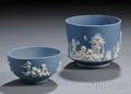 Two Wedgwood Solid Blue Jasper Cups