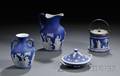 Four Wedgwood Dark Blue Jasper Dip Items
