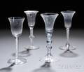Four Opaquetwist Soda Glass Wineglasses