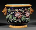 Brown Westfield  Moore Majolica Passionflower Jardiniere