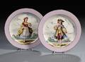 Pair of Wedgwood Queens Ware Handpainted Plates