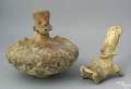 Two preColumbian pottery figures 100 BC  250 AD