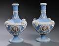 Pair of Wedgwood Threecolor Jasper Dip Barber Bottles
