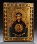Russian Icon Depicting the Sign Mother of God