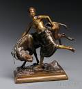 After Paul Aichele German 18591910 Bronze Figure of a Blackamoor Boy with a Donkey