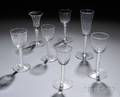 Seven Pieces of Opaquetwist Soda Glassware