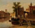 C Schuyler Dutch 20th Century Flemish Quayside