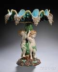 Hugo Lonitz Majolica Figural Compote