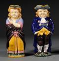 Pair of Minton Majolica Toby Jugs