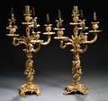 Pair of Giltbronze Candelabra Lamp Bases