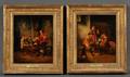 Attributed to Douglas Volk American 18561935 Pair of Paintings of Cavaliers at Leisure Music
