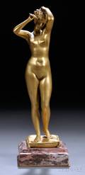 After Emile Pinedo French 18401916 Giltbronze Figure of a Female Nude