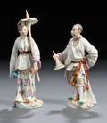 Two Meissen Figures of a Chinese Man and Woman