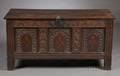 Jacobeanstyle Carved and Inlaid Oak Coffer