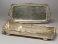 Silver Plated Footed Tray with Pierced Gallery and a Silver Plated Serving Tray