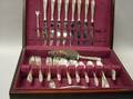 Fiftynine Piece Lunt Sterling Silver Sweetheart Rose Pattern Flatware Set
