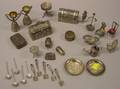 Approximately Nineteen Miniature Silver Boxes Figurals and Table Items